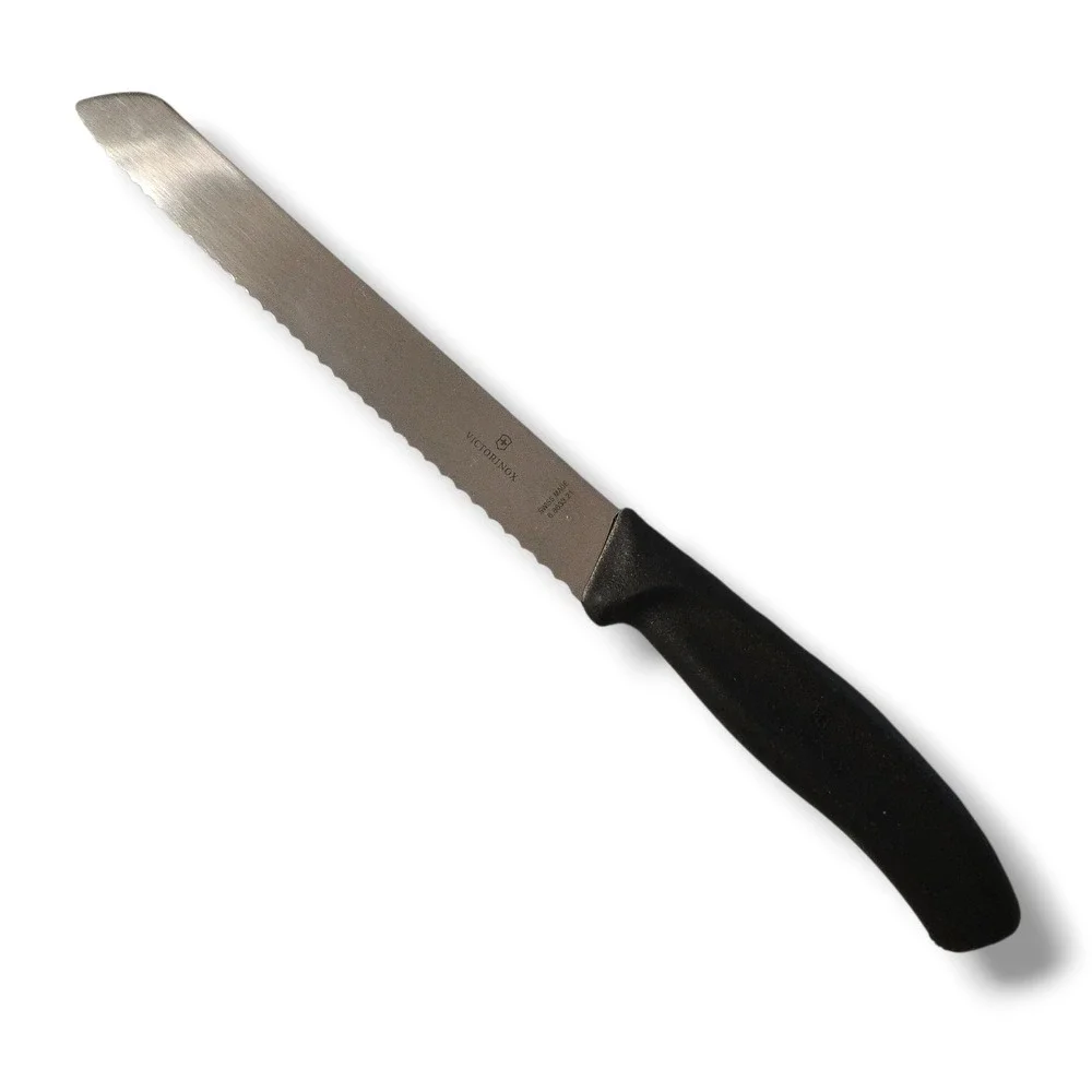Victorinox Serrated 8 Inch Blade Bread Knife Kitchen Black Swiss Made‎ 6.8633.21